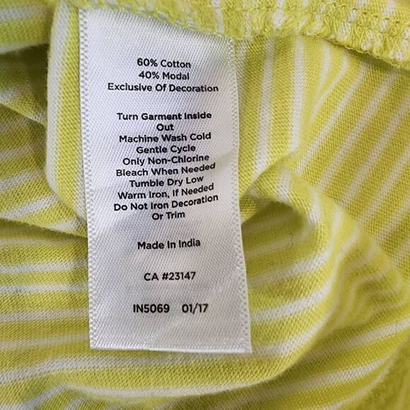 Talbots Petites Striped Yellow and White Shirt Size Medium Petite I9 - Picture 6 of 6
